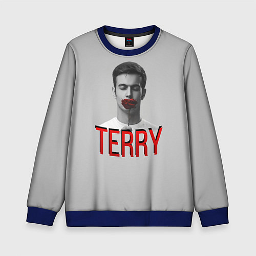 Детский свитшот Terry Face / 3D-Синий – фото 1