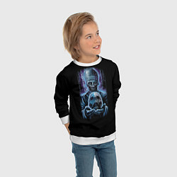 Свитшот детский Зомби с черепом, цвет: 3D-белый — фото 2