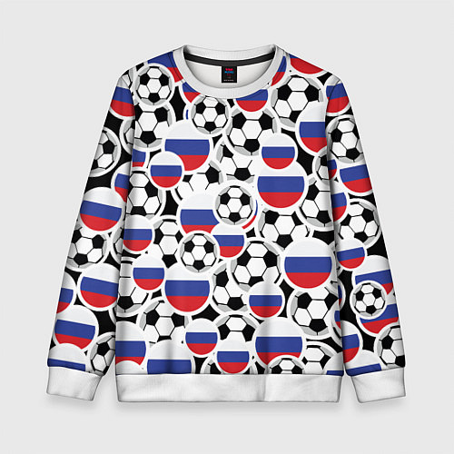 Детский свитшот Россия: футбольный фанат / 3D-Белый – фото 1