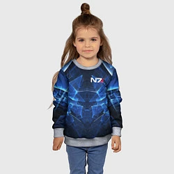 Свитшот детский Mass Effect: Blue Armor N7, цвет: 3D-меланж — фото 2