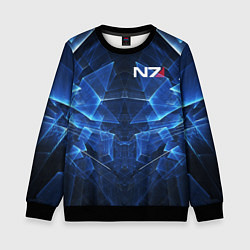 Свитшот детский Mass Effect: Blue Armor N7, цвет: 3D-черный