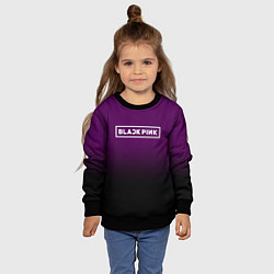 Свитшот детский Black Pink: Violet Gradient, цвет: 3D-черный — фото 2