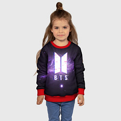 Свитшот детский BTS: Violet Space, цвет: 3D-красный — фото 2