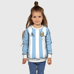Свитшот детский Марадона Аргентина ретро, цвет: 3D-белый — фото 2