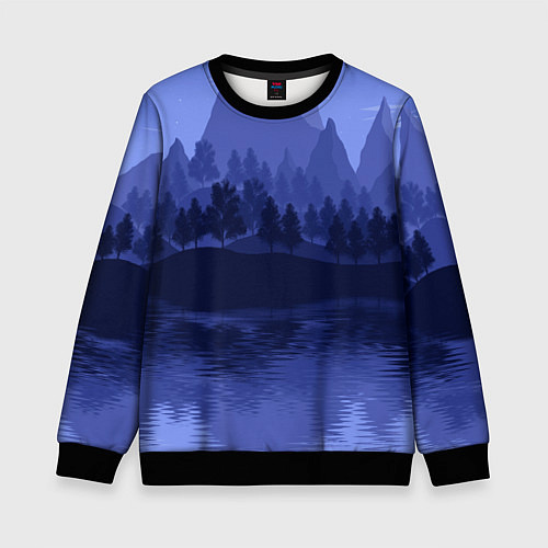 Детский свитшот Firewatch Mountains / 3D-Черный – фото 1
