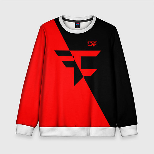 Детский свитшот FaZe Clan: Red & Black / 3D-Белый – фото 1