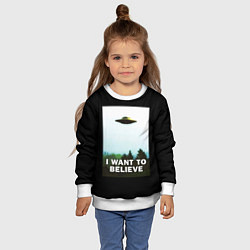 Свитшот детский I Want To Believe, цвет: 3D-белый — фото 2