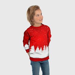Свитшот детский Christmas pattern, цвет: 3D-красный — фото 2