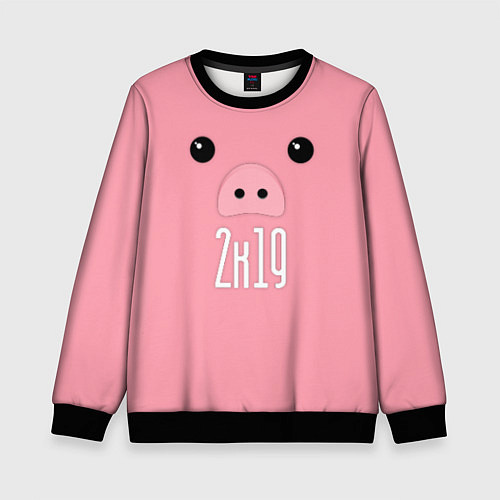 Детский свитшот Piggy 2k19 / 3D-Черный – фото 1