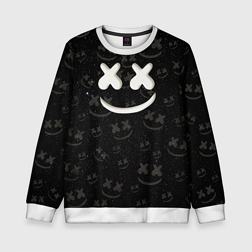 Детский свитшот Marshmello Cosmos pattern / 3D-Белый – фото 1