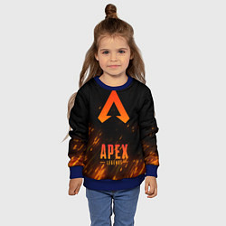 Свитшот детский Apex Legends: Orange Flame, цвет: 3D-синий — фото 2