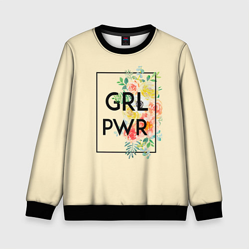 Детский свитшот GRL PWR / 3D-Черный – фото 1