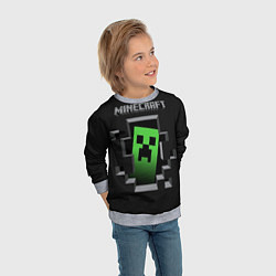 Свитшот детский Minecraft Creeper, цвет: 3D-меланж — фото 2
