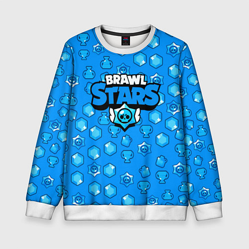 Детский свитшот Brawl Stars: Blue Team / 3D-Белый – фото 1