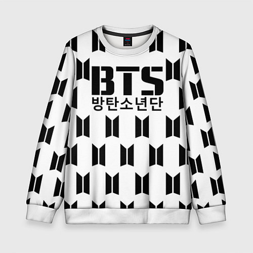 Детский свитшот BTS: White Pattern / 3D-Белый – фото 1