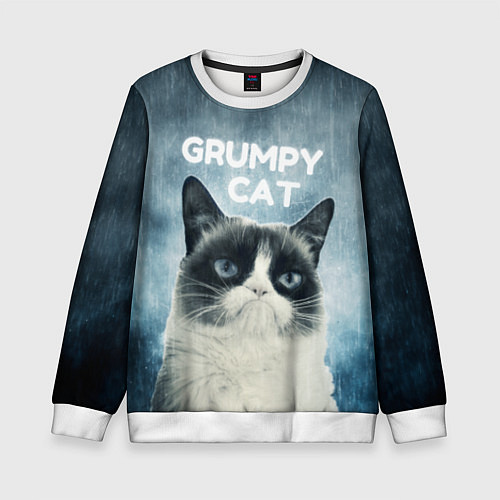 Детский свитшот Grumpy Cat / 3D-Белый – фото 1