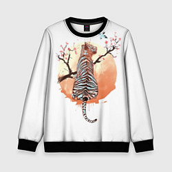 Детский свитшот Тигр на дереве сакуры