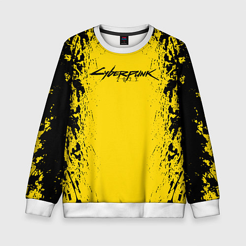 Детский свитшот Cyberpunk 2077 Samurai logo / 3D-Белый – фото 1