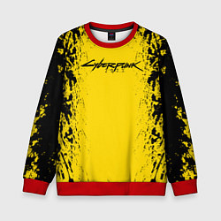 Свитшот детский Cyberpunk 2077 Samurai logo, цвет: 3D-красный