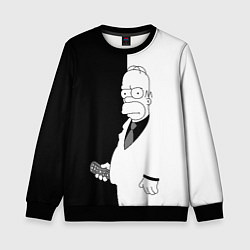 Детский свитшот Гомер Симпсон - в смокинге - black and white