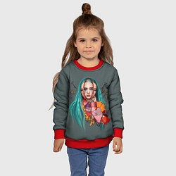 Свитшот детский BILLIE EILISH, цвет: 3D-красный — фото 2