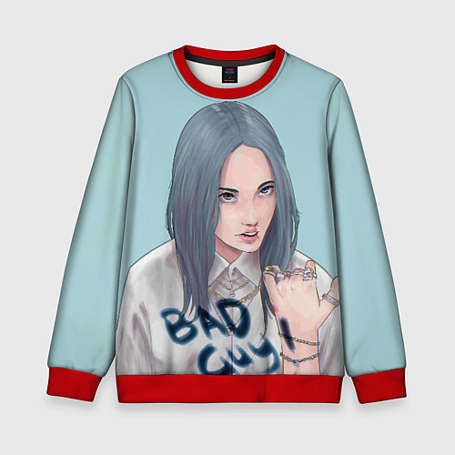 Детский свитшот Billie Eilish: Bad Guy / 3D-Красный – фото 1