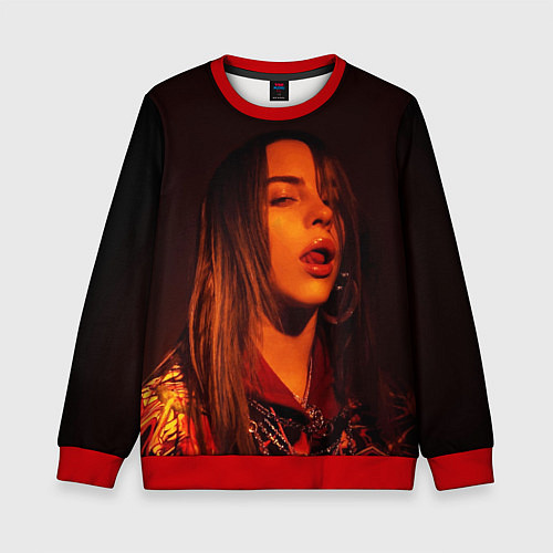 Детский свитшот BILLIE EILISH: Red Mood / 3D-Красный – фото 1