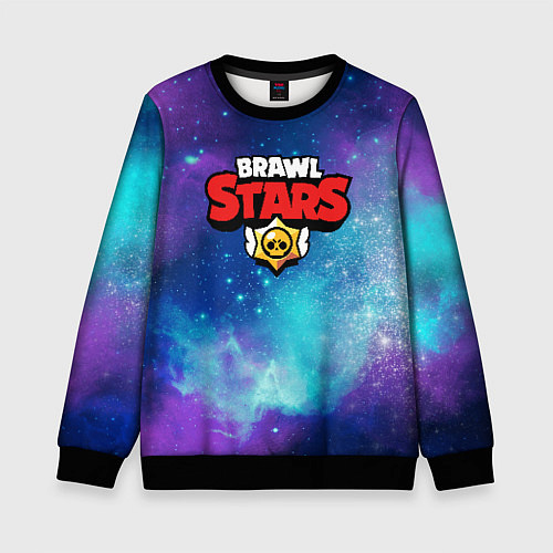 Детский свитшот BRAWL STARS лого в космосе / 3D-Черный – фото 1