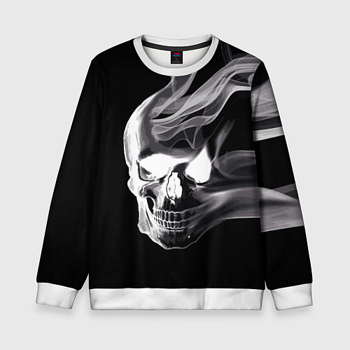 Детский свитшот Wind - smoky skull / 3D-Белый – фото 1