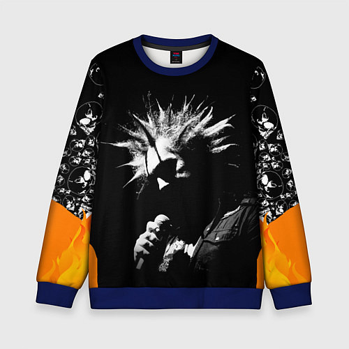 Детский свитшот Король и Шут Анархия спина / 3D-Синий – фото 1