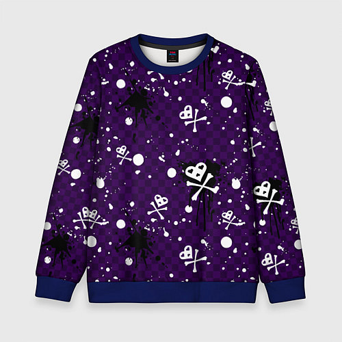 Детский свитшот Эмо 2007 фиолетовый фон / 3D-Синий – фото 1
