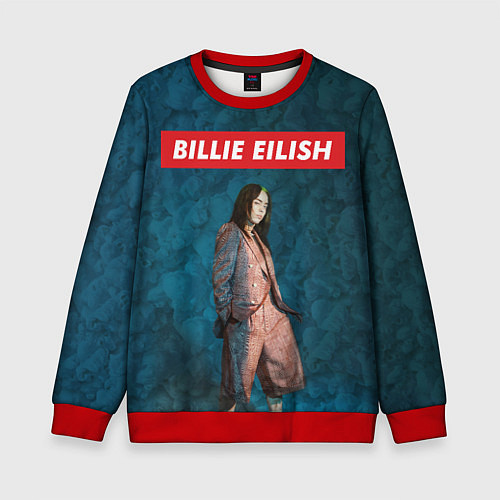 Детский свитшот BILLIE EILISH / 3D-Красный – фото 1