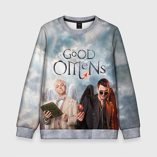 Детский свитшот Good Omens / 3D-Меланж – фото 1