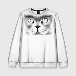 Свитшот детский Моська кота, цвет: 3D-белый