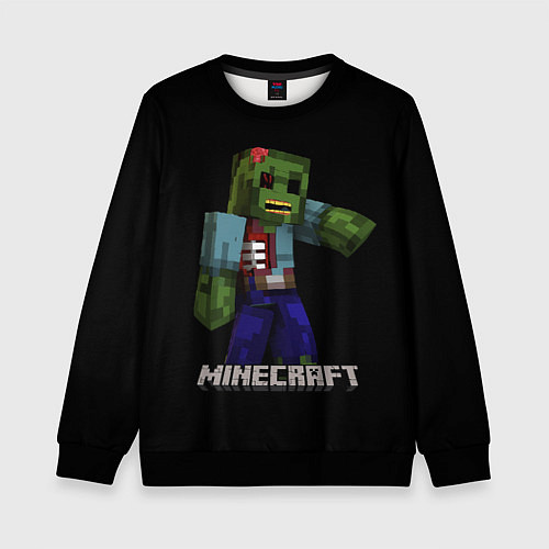 Детский свитшот MINECRAFT ЗОМБИ / 3D-Черный – фото 1