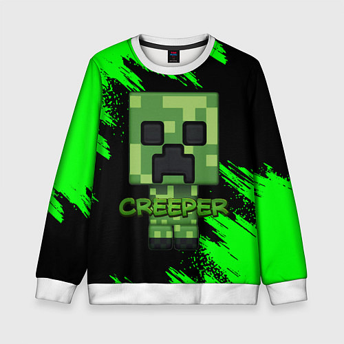 Детский свитшот MINECRAFT CREEPER / 3D-Белый – фото 1