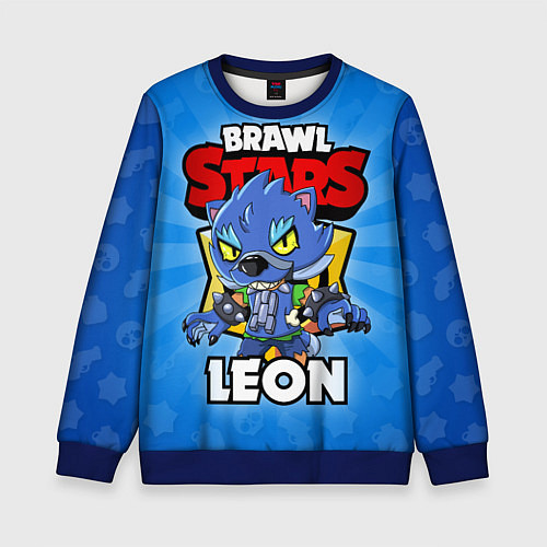 Детский свитшот BRAWL STARS WEREWOLF LEON / 3D-Синий – фото 1