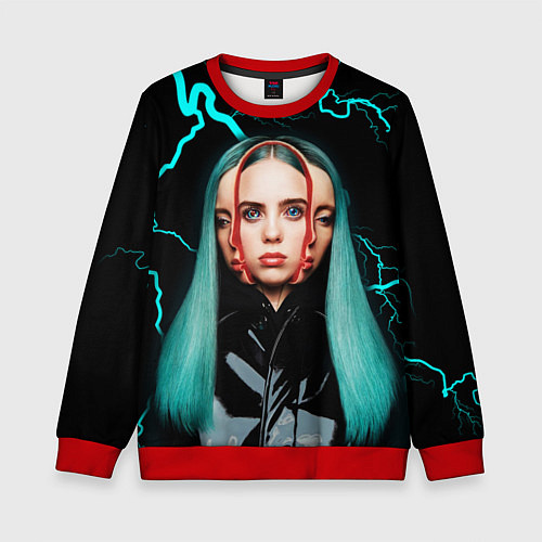 Детский свитшот BILLIE EILISH / 3D-Красный – фото 1