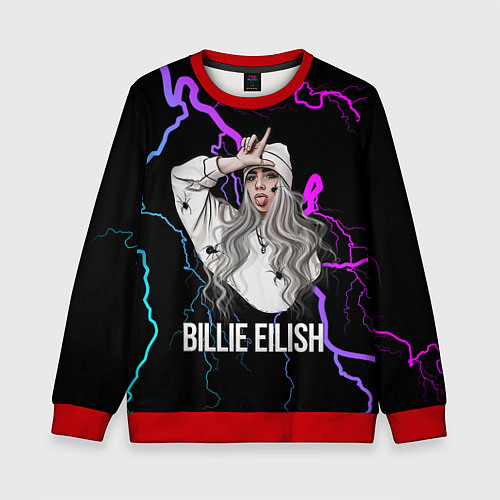 Детский свитшот BILLIE EILISH / 3D-Красный – фото 1