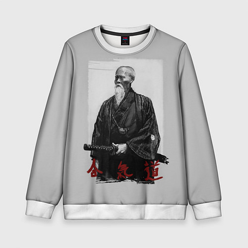 Детский свитшот Морихэй Уэсиба / 3D-Белый – фото 1