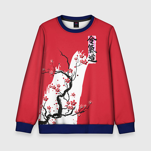 Детский свитшот Сакура Айкидо / 3D-Синий – фото 1