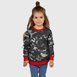 Свитшот детский Пиксельный камуфляж, цвет: 3D-красный — фото 2