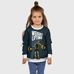 Свитшот детский Wheight lifting, цвет: 3D-белый — фото 2