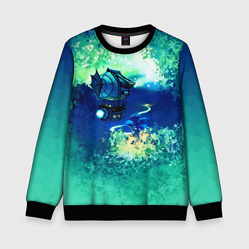 Детский свитшот Звездный дирижабль / 3D-Черный – фото 1