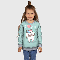 Свитшот детский Tooth, цвет: 3D-меланж — фото 2