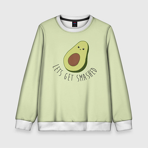 Детский свитшот Авокадо / 3D-Белый – фото 1
