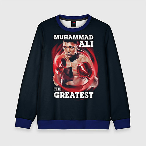 Детский свитшот Muhammad Ali / 3D-Синий – фото 1