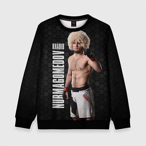 Детский свитшот Хабиб Нурмагомедов / 3D-Черный – фото 1
