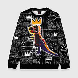 Свитшот детский Динозавр в короне от Баския, цвет: 3D-черный