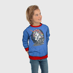 Свитшот детский Единорог Rock, цвет: 3D-красный — фото 2